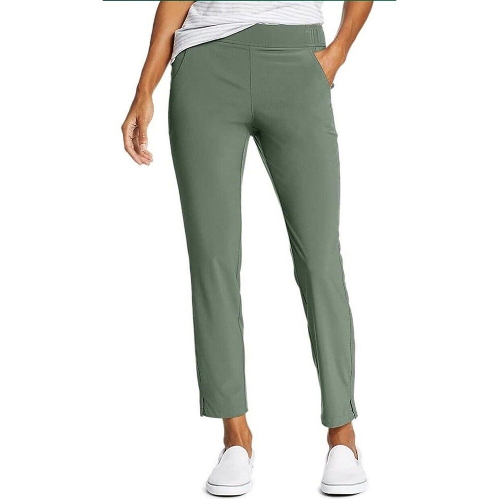 Eddie Bauer Women's Lightweight UPF 50+ Traveler Ankle Pants Green Size XXL NWT